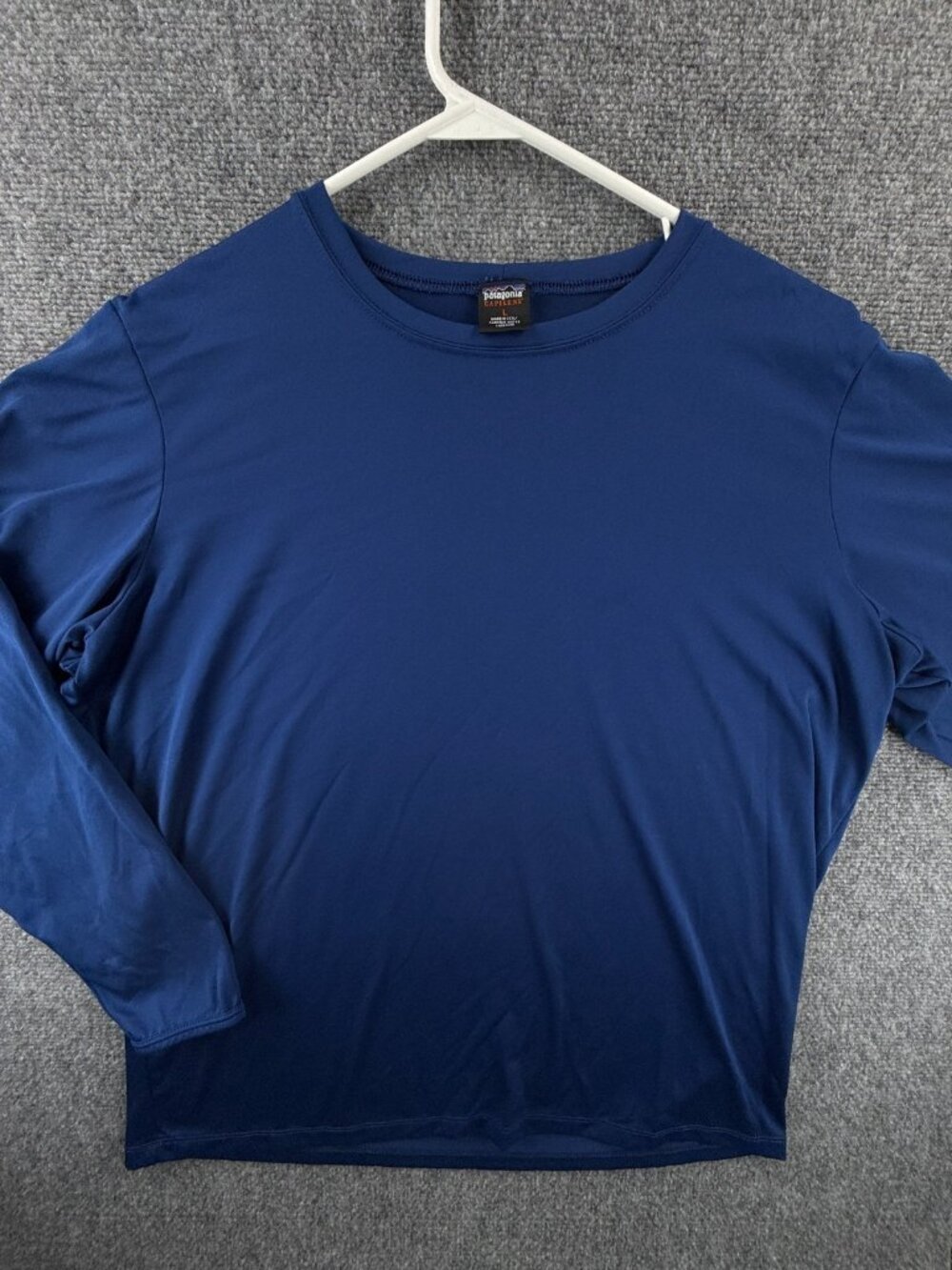 VTG Patagonia Capilene Baselayer Shirt Blue Long Sleeve Lightweight USA Made LG